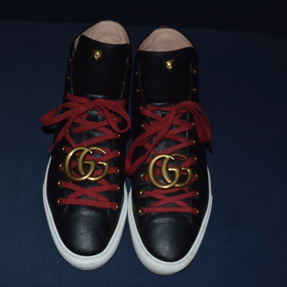 gucci major high top leather sneakers